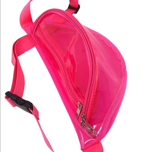 Fanny Pack Pink Clear Polyurethane Mini Bag - Picture 2 of 3